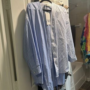 Zara Poplin wrap shirt